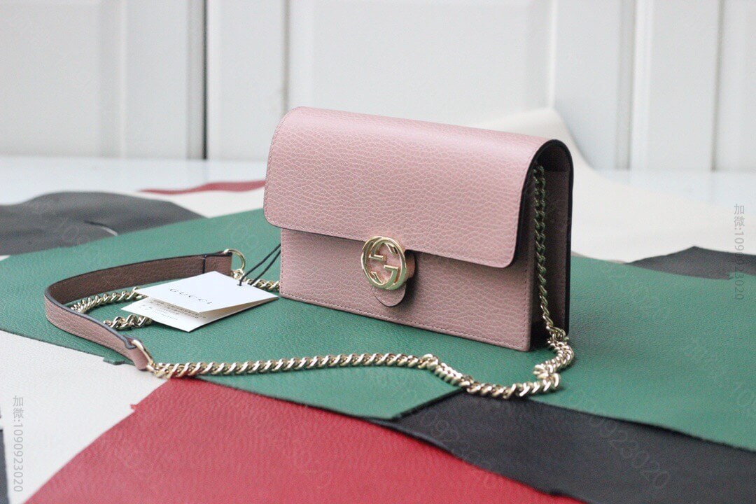 Gucci古驰 woc双G扣链条包 510314粉色