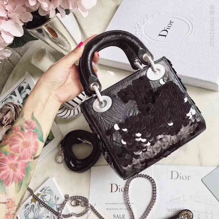 Dior/迪奥 mini lady 金属色手工珠绣系列