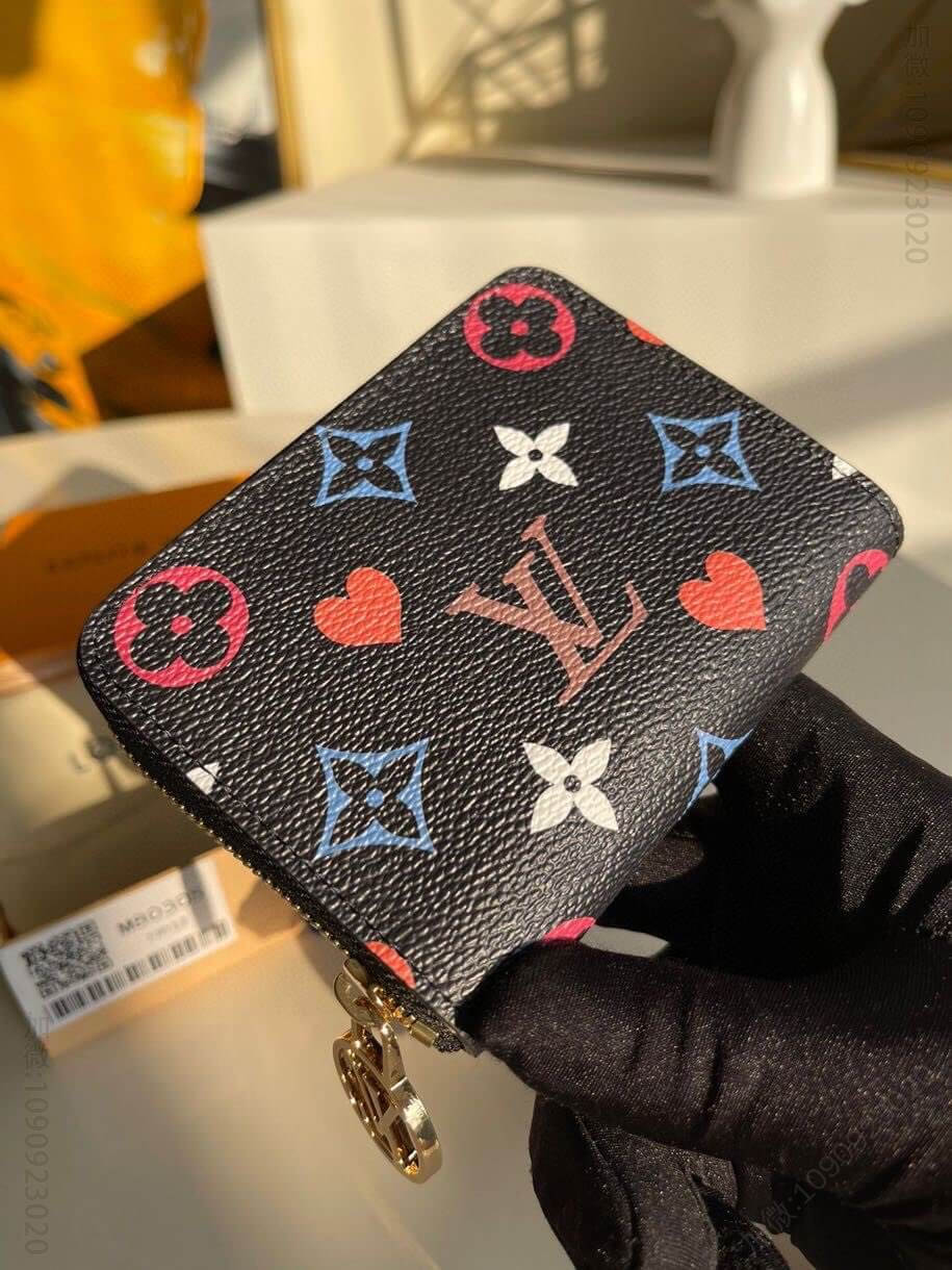 Louis Vuitton LV M80305 Zippy 黑三彩扑克牌零钱包