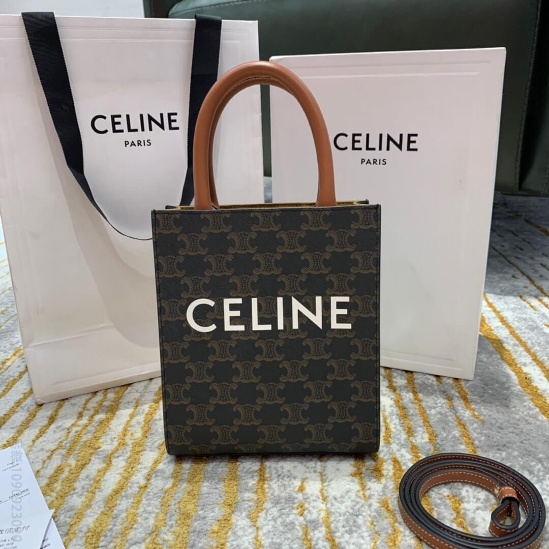 Celine CABAS 迷你标志印花竖款手提包 194372BZK.04LU