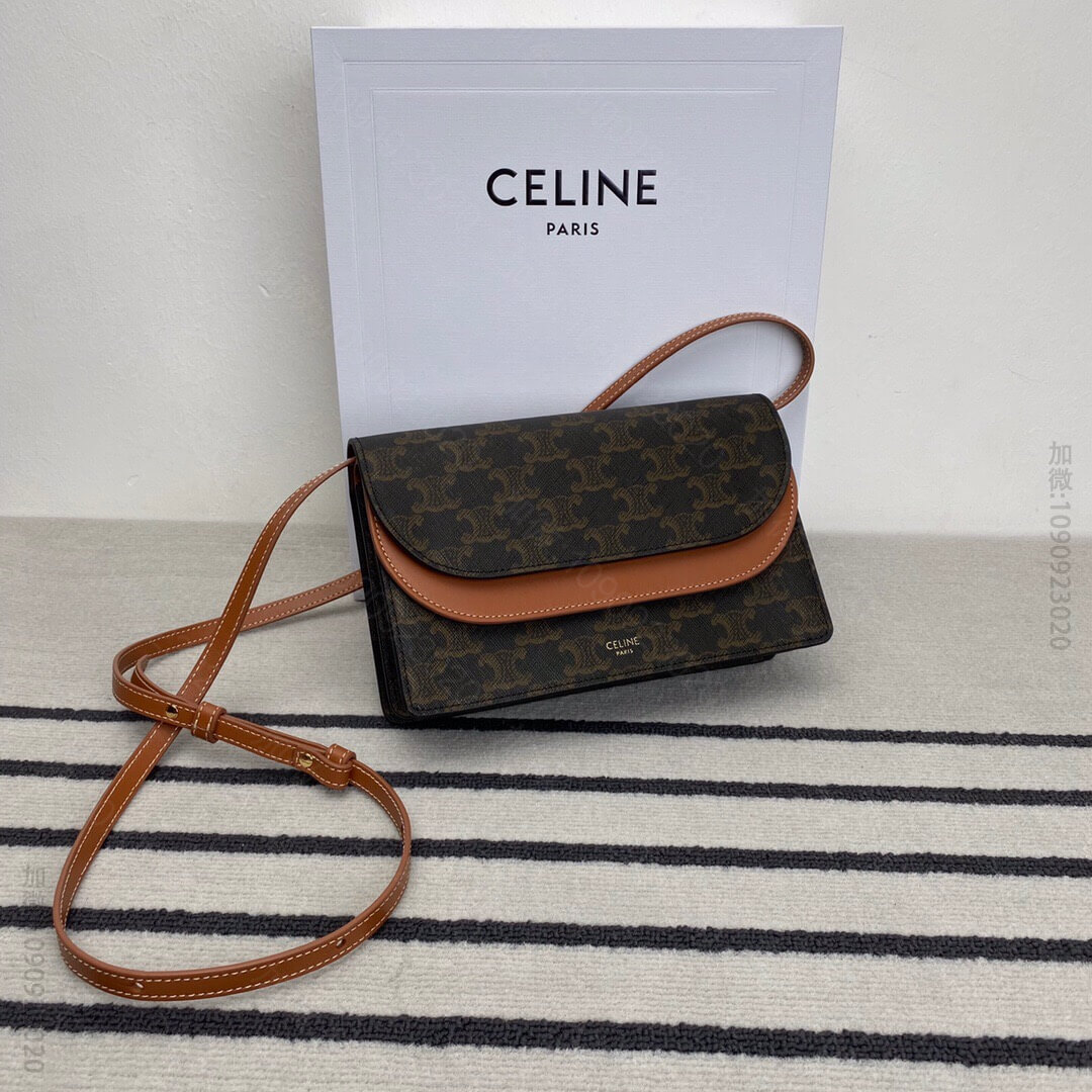Celine Triomphe Canvas老花单肩斜挎包 10D852CG...