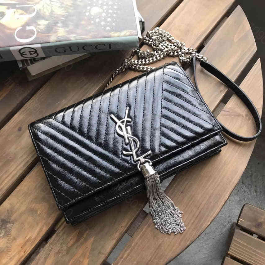 圣罗兰/ysl 流苏链条包 452159条纹