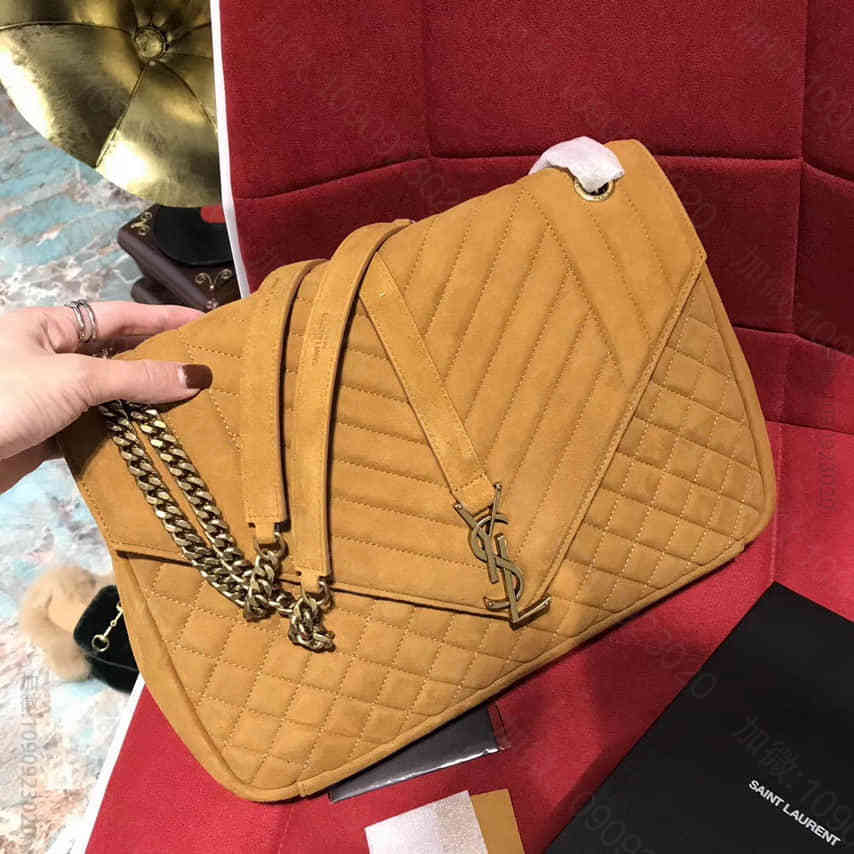 圣罗兰/ysl 专柜同步经典款最新车线羊绒皮单肩斜挎包 440115羊筋