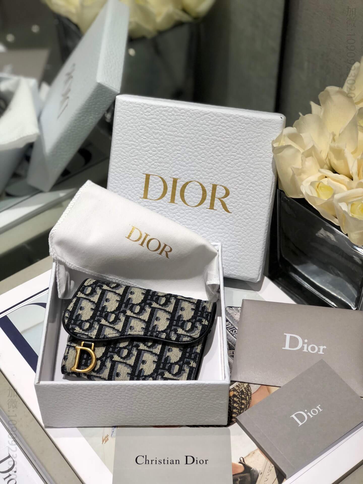 Dior 蓝色Oblique印花马鞍Lotus钱包 S5652CTZQ_M928