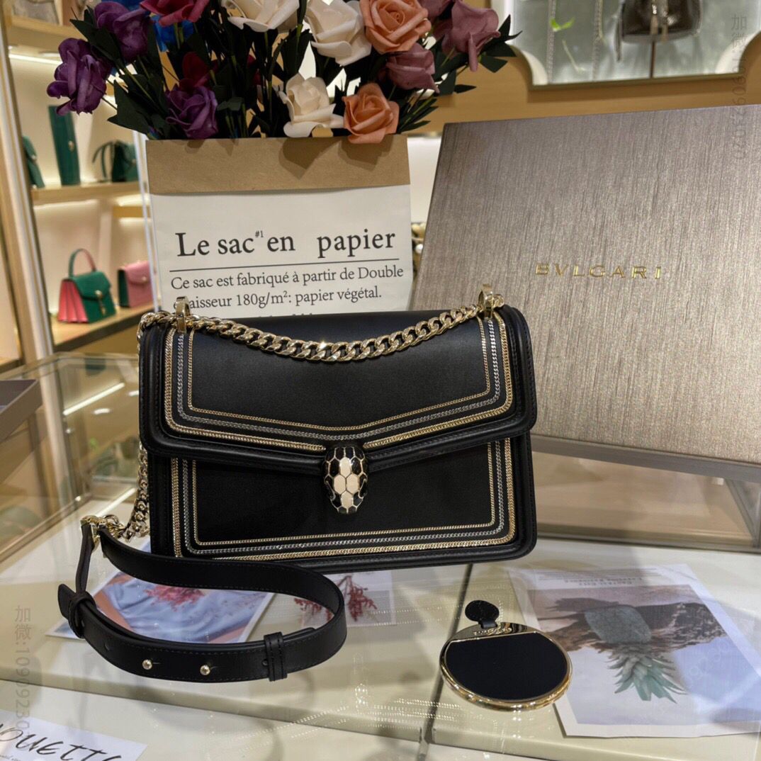 BVLGARI宝格丽 Serpenti Diamond Blast系列单层单肩斜挎包288656