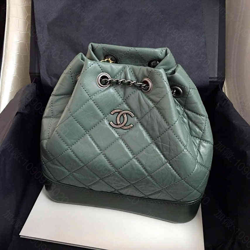 Chanel/香奈儿2017最新抹茶绿gabrielle链条双肩包
