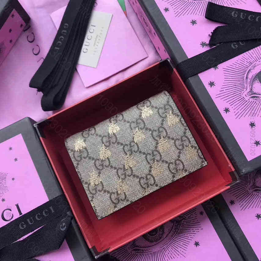 Gucci古驰/金色蜜蜂印花图案 帆布卡片夹 508757 9F26G 83...