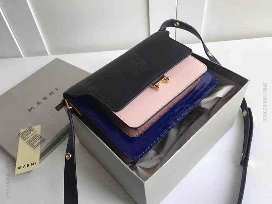 Marni 玛尼 2017新款Trunk中号光滑小牛皮风琴包 单肩斜跨包女包