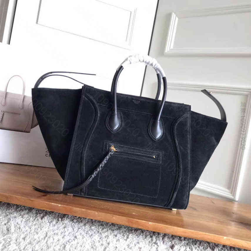 Celine Phantom麂皮拼牛皮幻影蝙蝠包