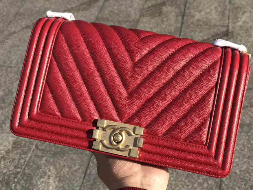 Chanel香奈儿Leboy 旧五金 小球纹V纹中号25cm链条斜挎包