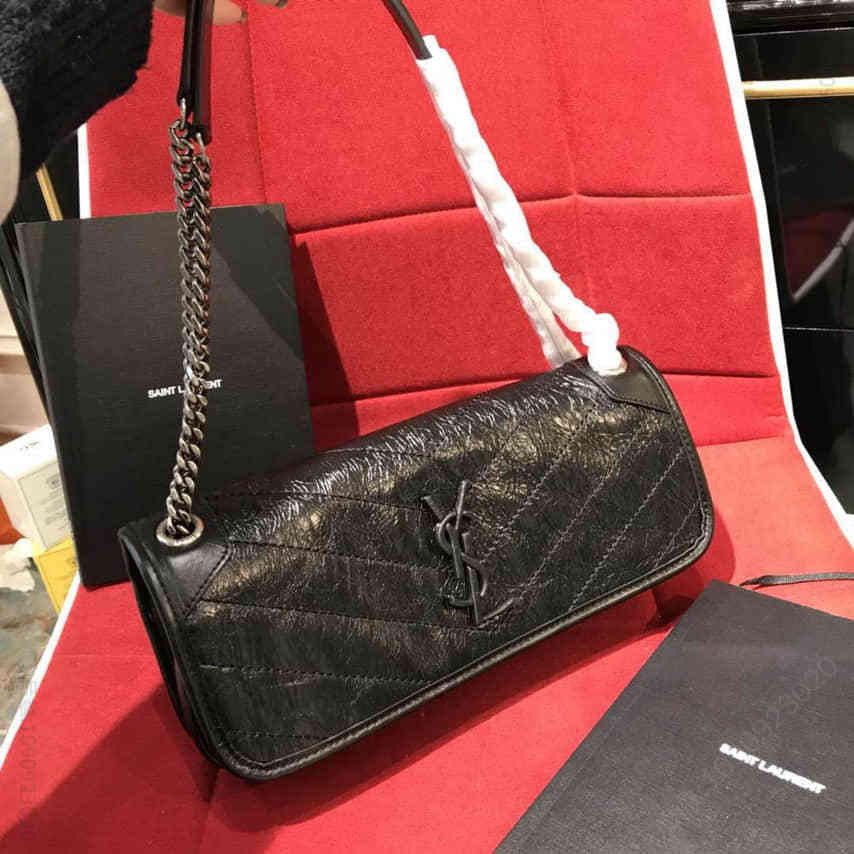 YSL圣罗兰Saint Laurent NIKI small油蜡抓皱牛皮长方包504865
