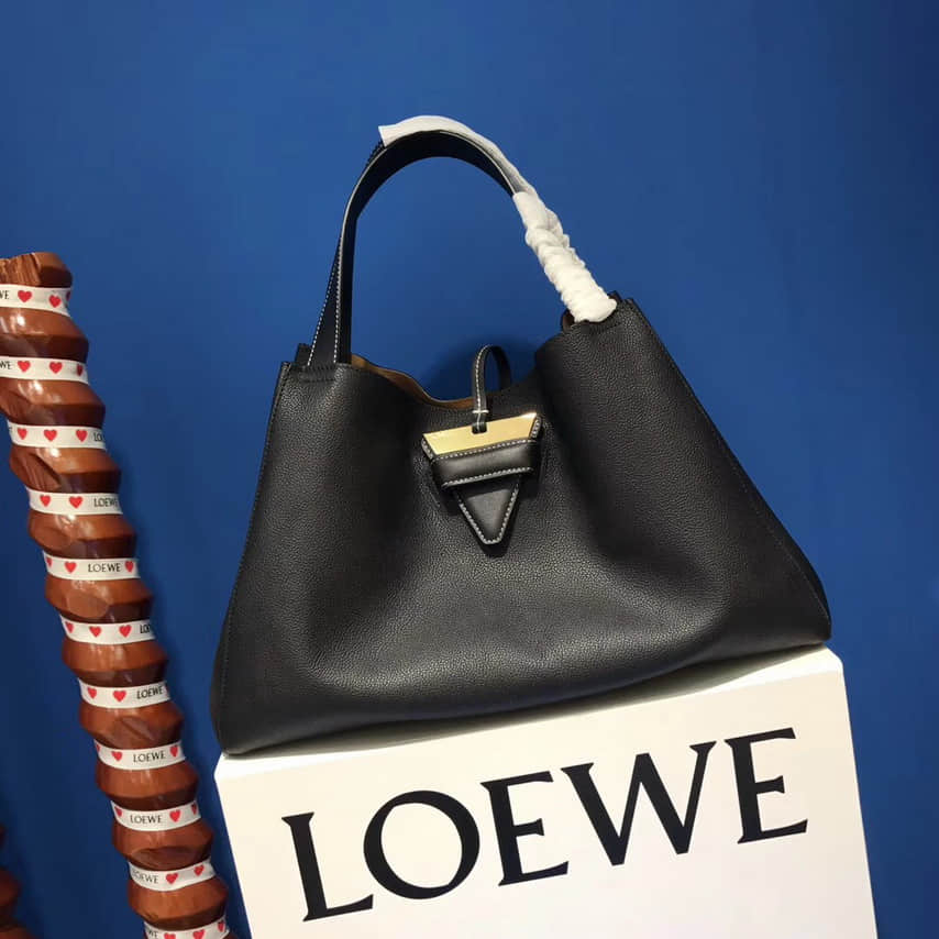 罗意威女士购物袋 正品代购 LOEWE/罗意威 BARCELONA 2023新款三角扣手提包女购物包 