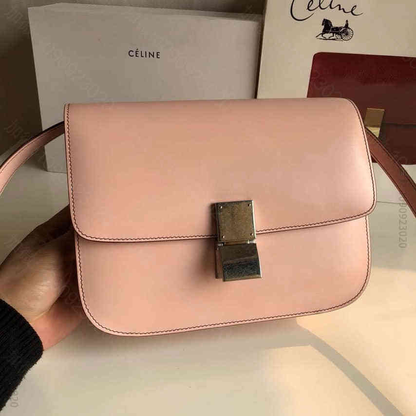 CELINE 赛琳全新升级classic box 粉色手搓纹银扣