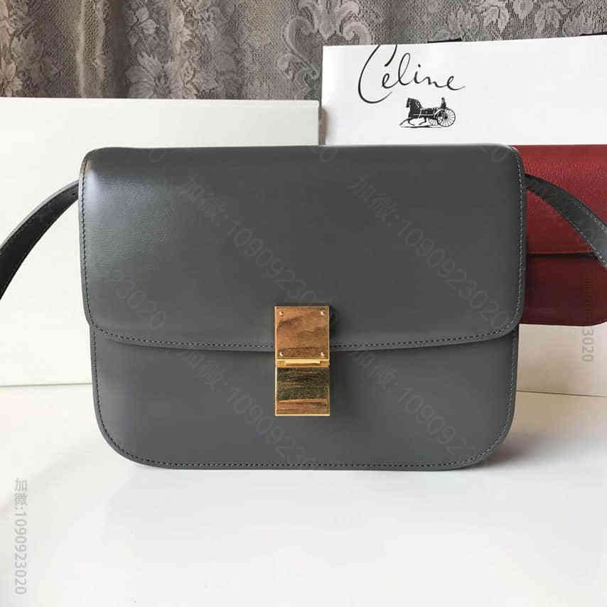 CELINE 赛琳全新升级classic box 橡木灰手搓纹金扣