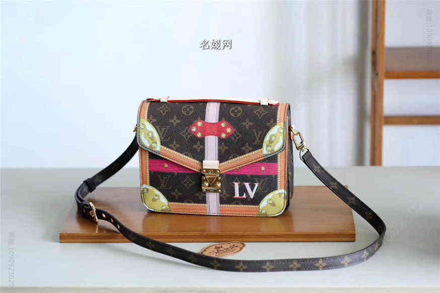 LV/路易威登18新秀款涂鸦彩色挂锁丝印图案Metis邮差包M43628