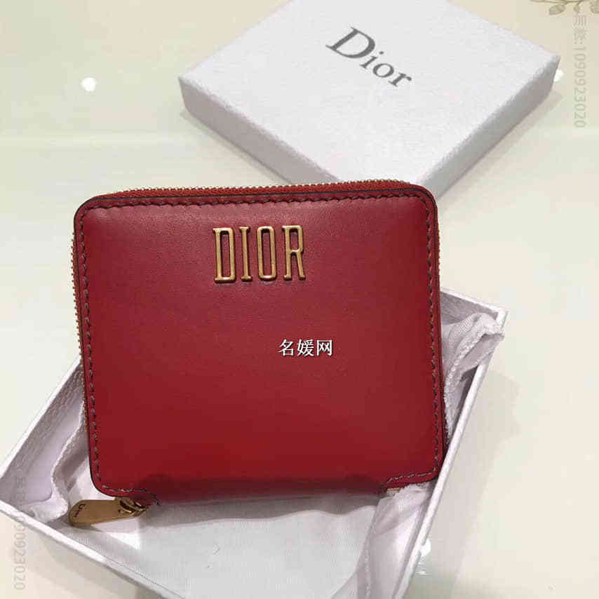迪奥/dior女士短夹 型号S3009大红