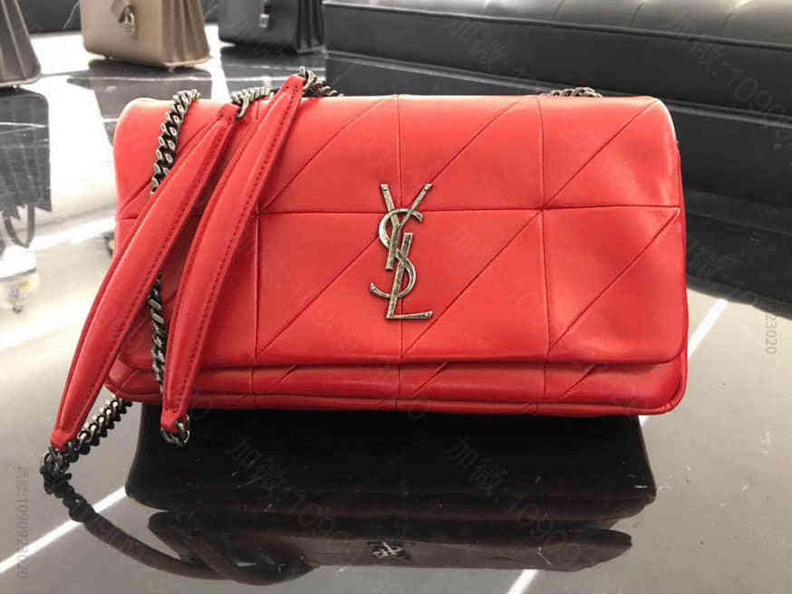ysl/圣罗兰Saint Laurent JAMIE中号红色拼接真皮包515...