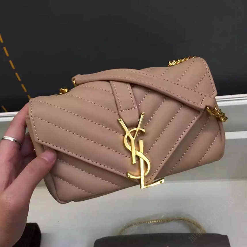 圣罗兰（SAINT LAURENT） 新款女士链条包 浅裸粉色