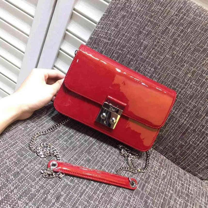 DIOR镜面空姐包 迪奥戴妃之经典 红色 原单包包女 斜挎包