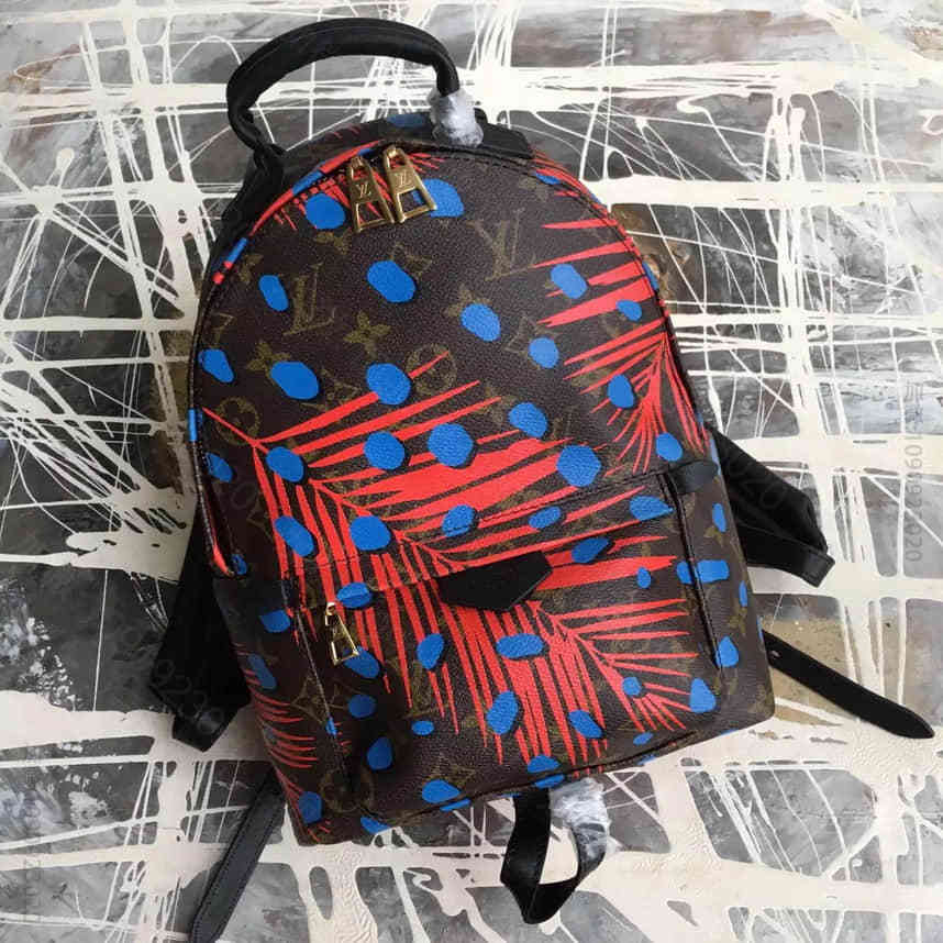 LV 新款 女士双拉链 LV涂层帆布 小号 双肩包 M41890 原单包包 ...