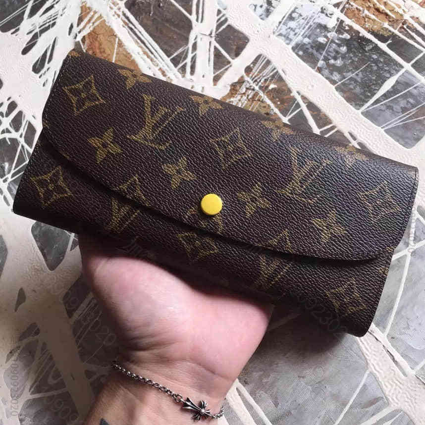 LV女士真皮logo长款钱包 M60698 黄色 外贸原单包包尾货清仓