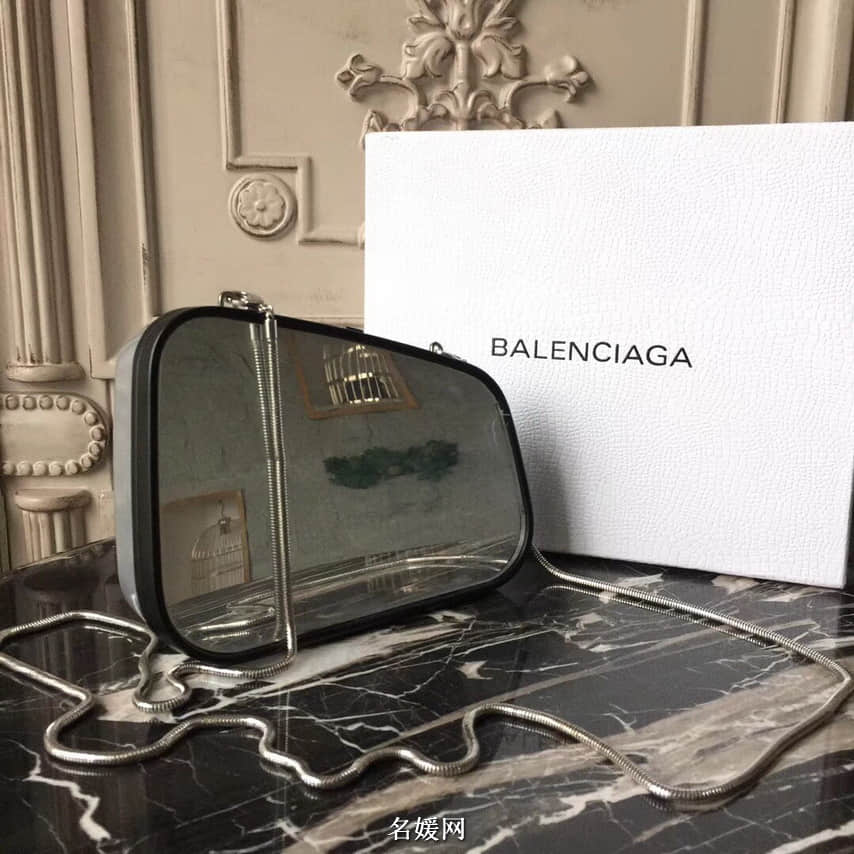 精仿巴黎世家女士斜跨包 巴黎世家女包 巴黎世家Balenciaga后视镜子包 银色 巴黎世家斜跨包 