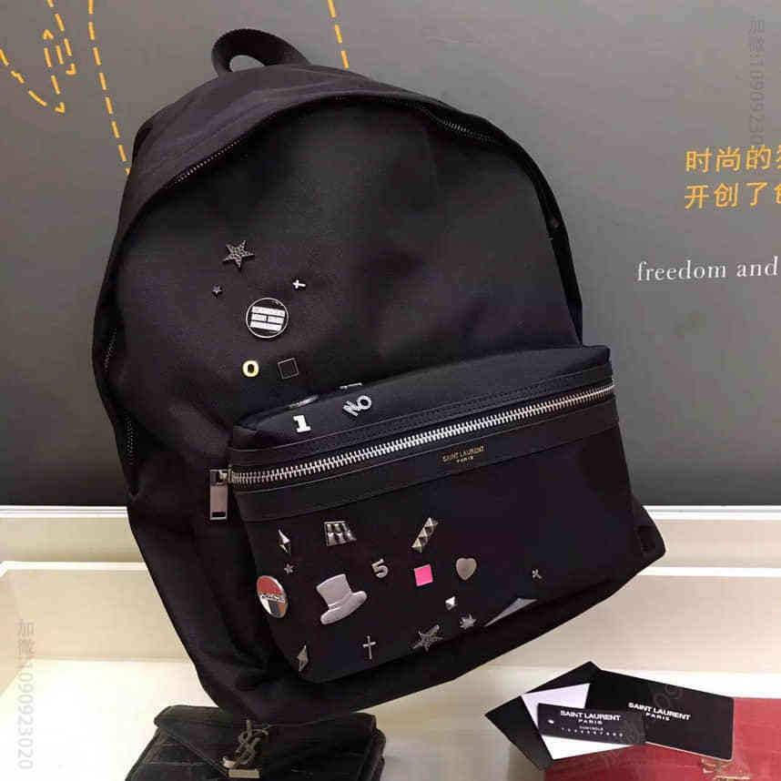 圣罗兰Saintlaurent DELAVE进口帆布背包 国际品牌双肩包