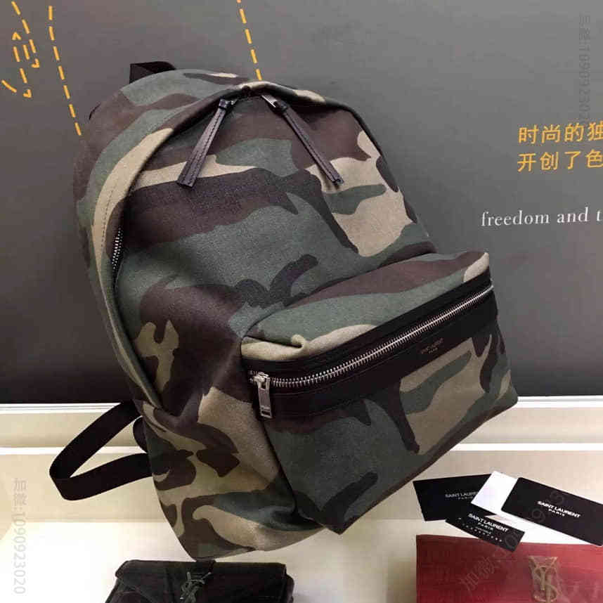 圣罗兰SAINT LAURENT 经典狩猎迷彩双肩背包 奢侈品牌双肩包