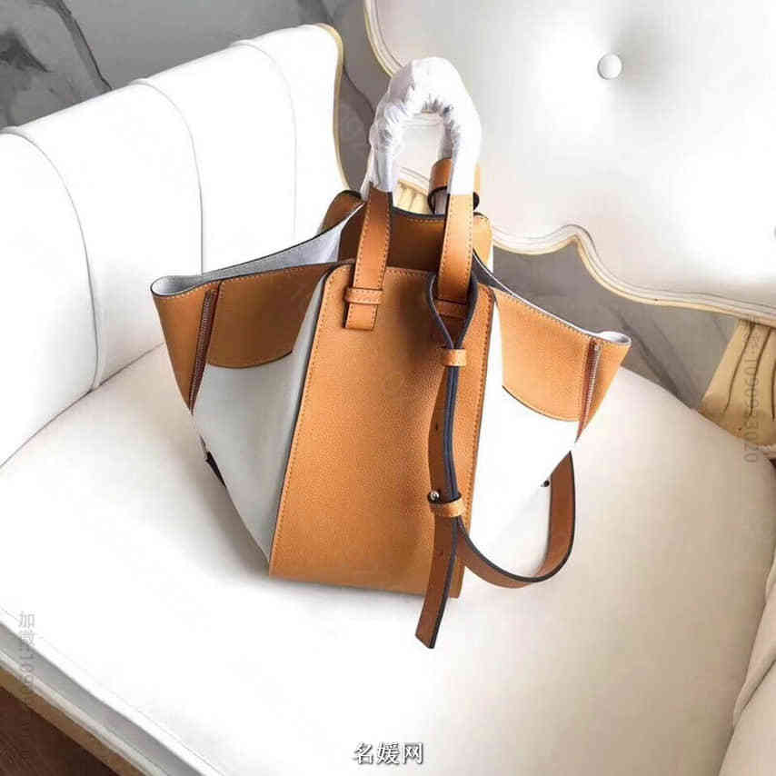 LOEWE罗意威 2023新款Hammock系列荔枝皮拼色手提包吊床包 小号