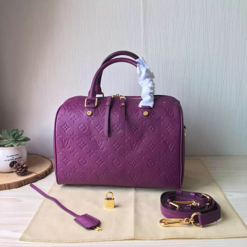 LV手提包 LV M40753紫色 SPEEDY 30系列手袋 a货包包代理 高仿LV女包图片 