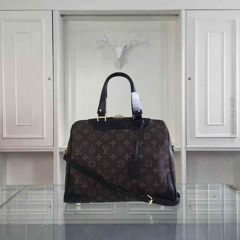 LV M50057 女包印花手提包休闲时尚拉链 黑色 广州高仿包包货源批发