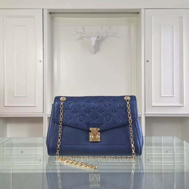 LV女包 Louis Vuitton LV48949 秋冬必备 小号蓝色 香奈儿精仿包包哪里有 