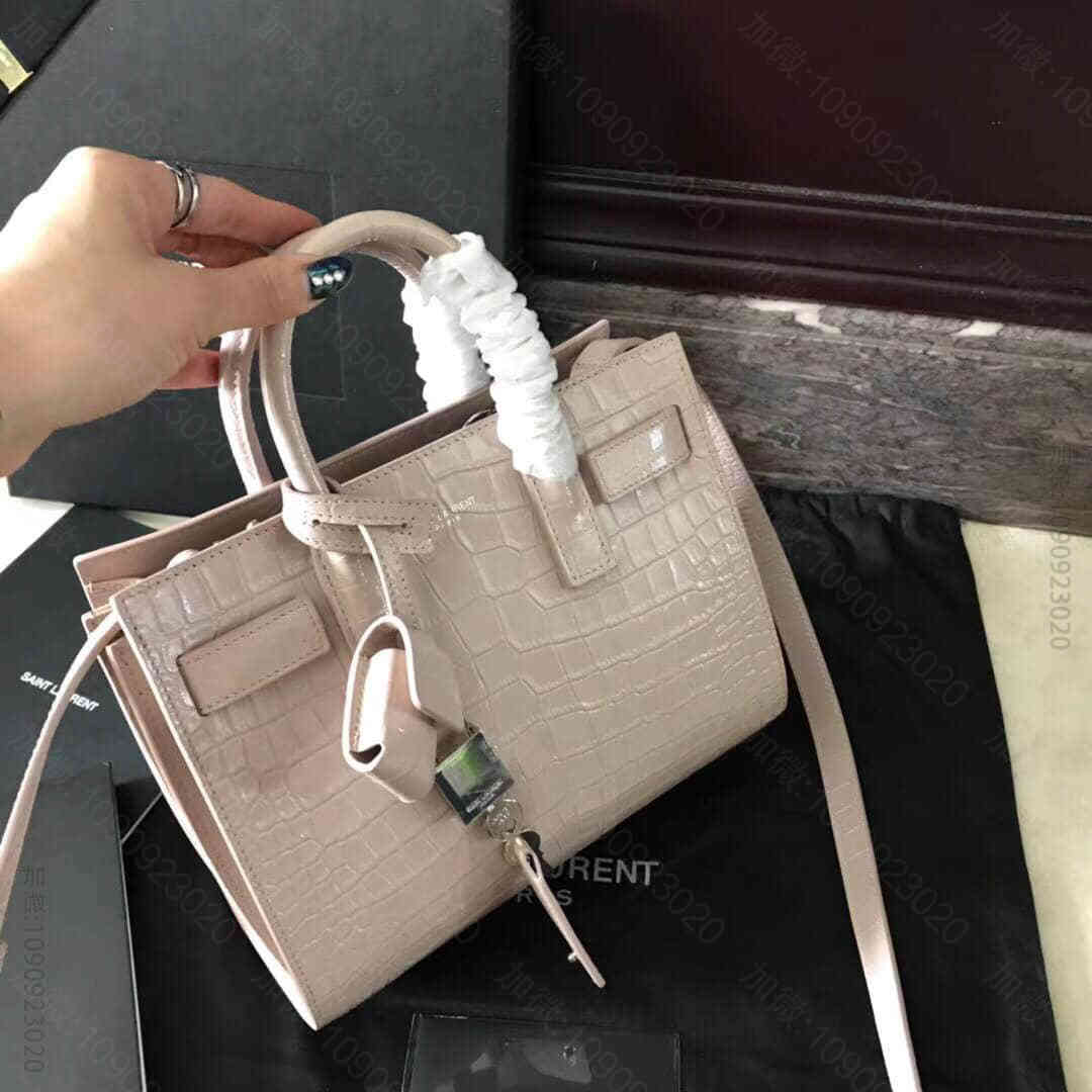 YSL/圣罗兰 sac de jour 鳄鱼压花皮革手提包 340778