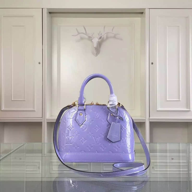 Louis Vuitton LV91585 薰衣草紫 漆皮贝壳包小号