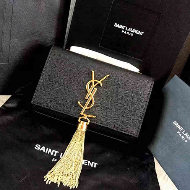 YSL 圣罗兰354120Q 原单经典鱼子酱 小号马衔索链条流苏肩背包