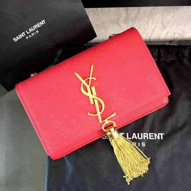YSL 圣罗兰354120Q 鱼子酱 小号马衔索链条流苏肩背包 高仿包包代理...