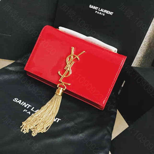 YSL 圣罗兰354120 女士真漆皮休闲链条单肩斜跨包手拿包 货源服务原版...