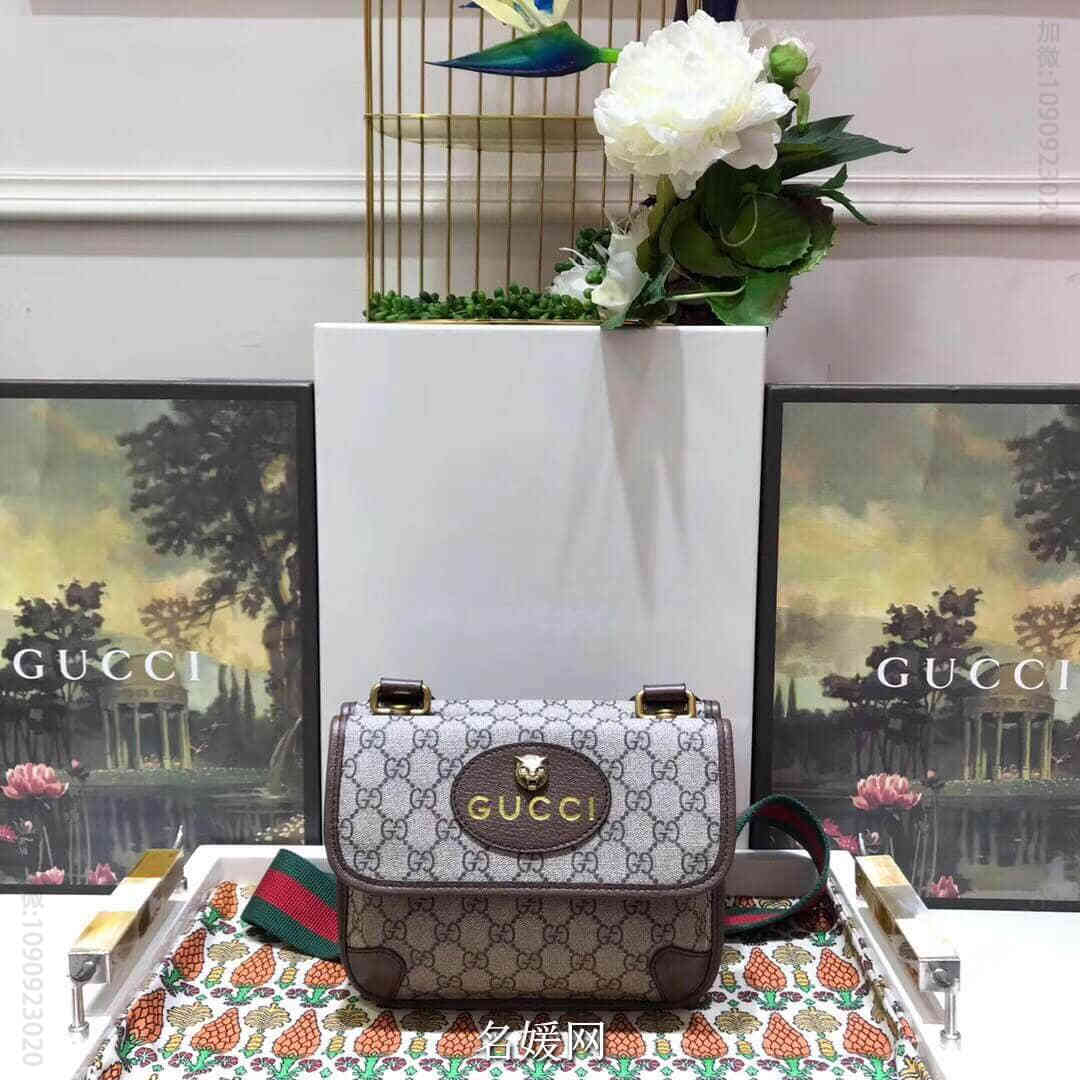 古驰单肩包 Gucci/GG Supreme mini 织带邮差包 501050 9C2VT 8745 古驰单肩包 