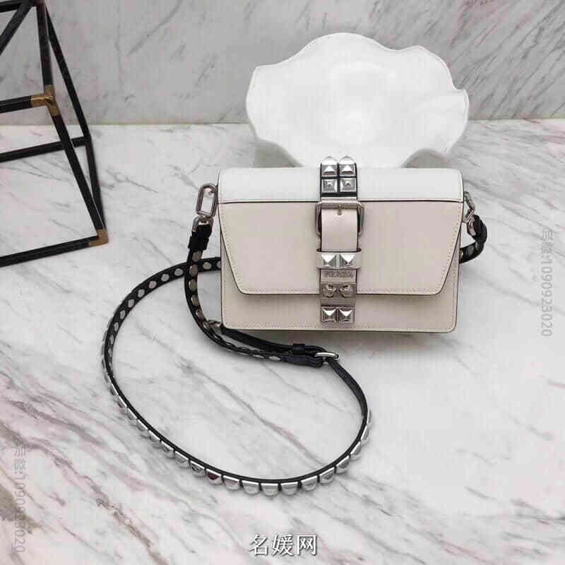 普拉达/Prada Elektra 小牛皮手袋铆钉包 1BD121