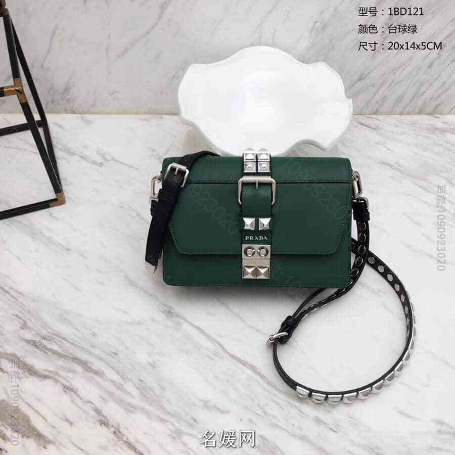普拉达/Prada Elektra 小牛皮手袋铆钉包 1BD121
