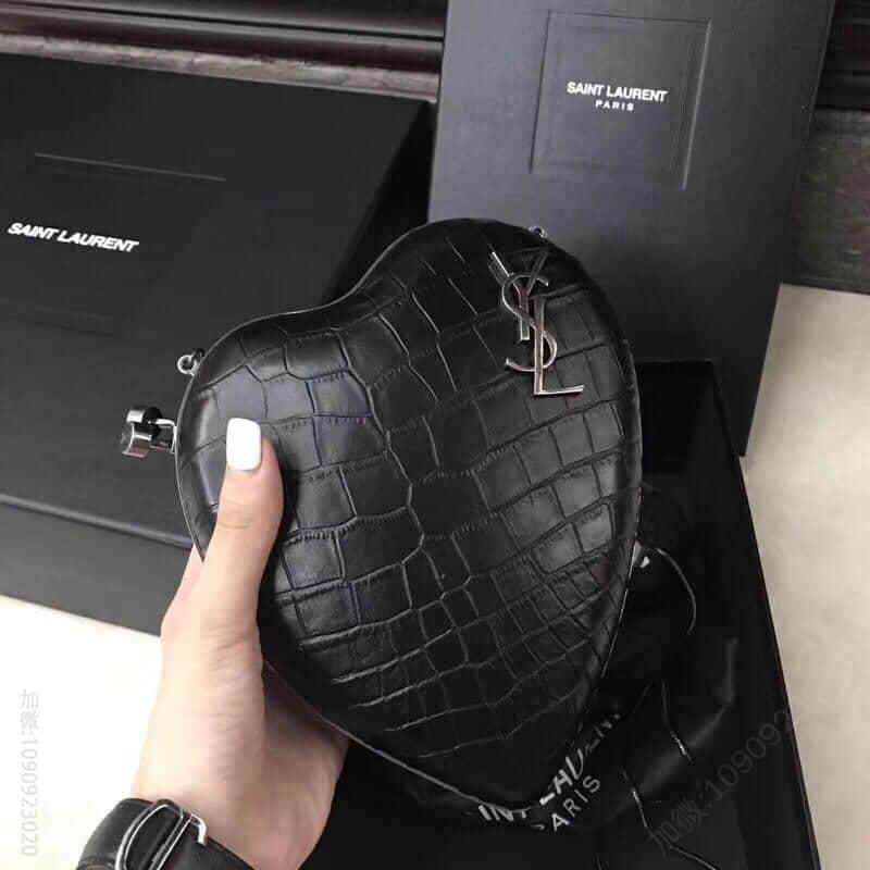 YSL/圣罗兰 18新款 LOVE爱心鳄鱼纹真皮箱形袋链条包 466212