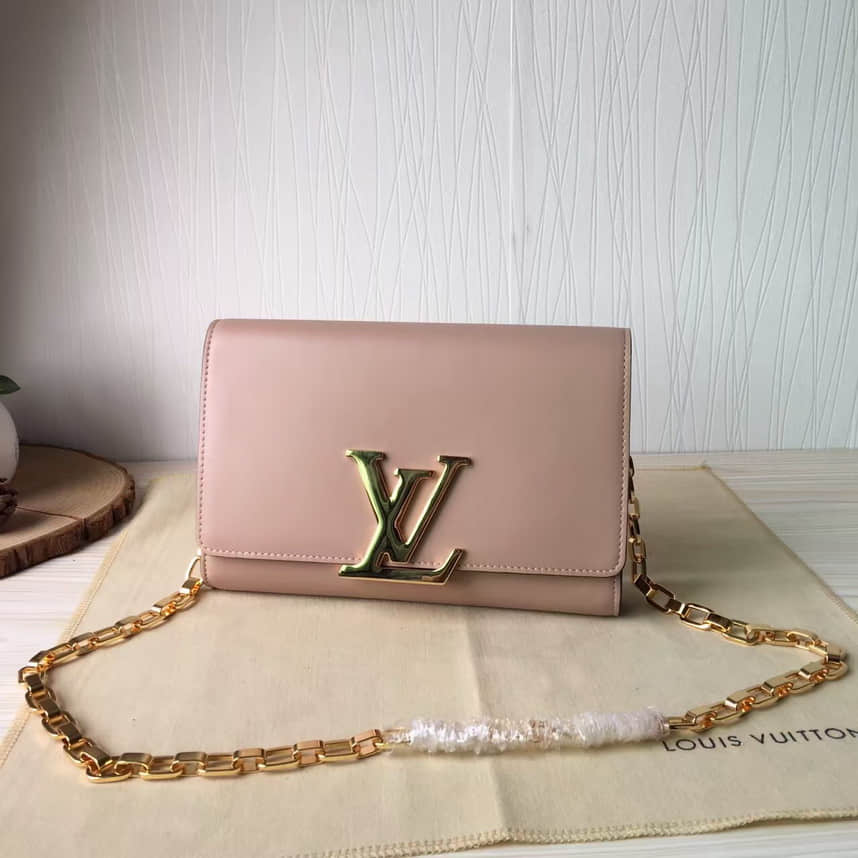 【原单】Louis Vuitton LV94335 手拿链条两用包 奶茶色