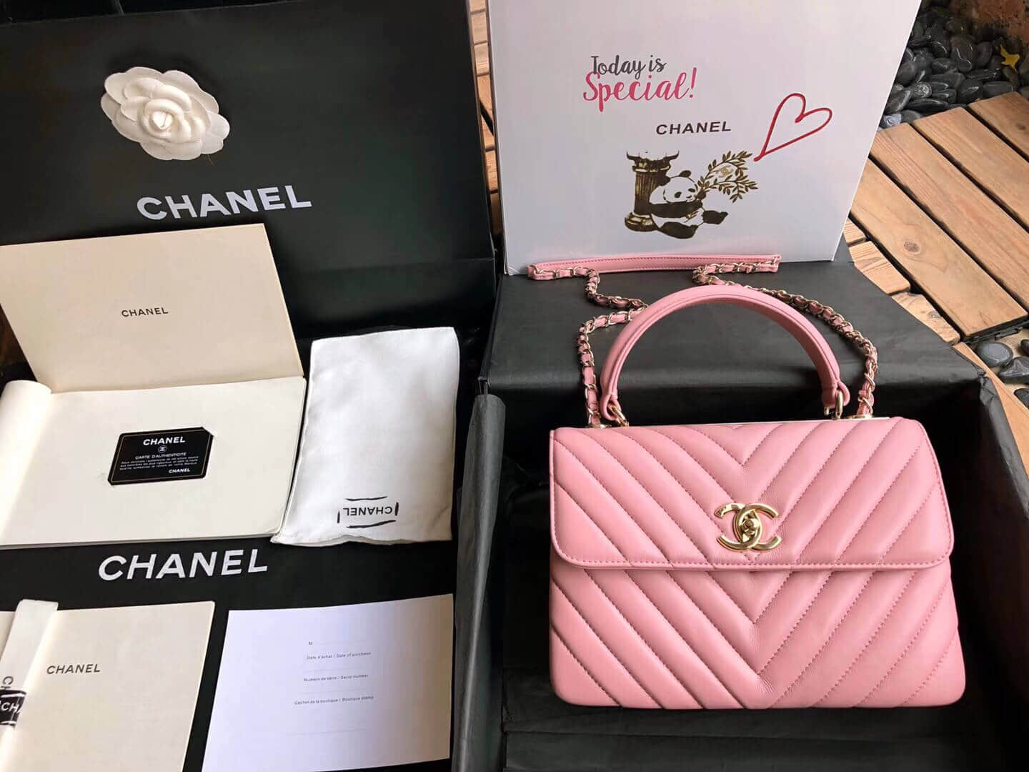 香奈儿手提包 Chanel/香奈儿 18新款V型羊皮粉色Trendy CC 25手提包 香奈儿手提女包
