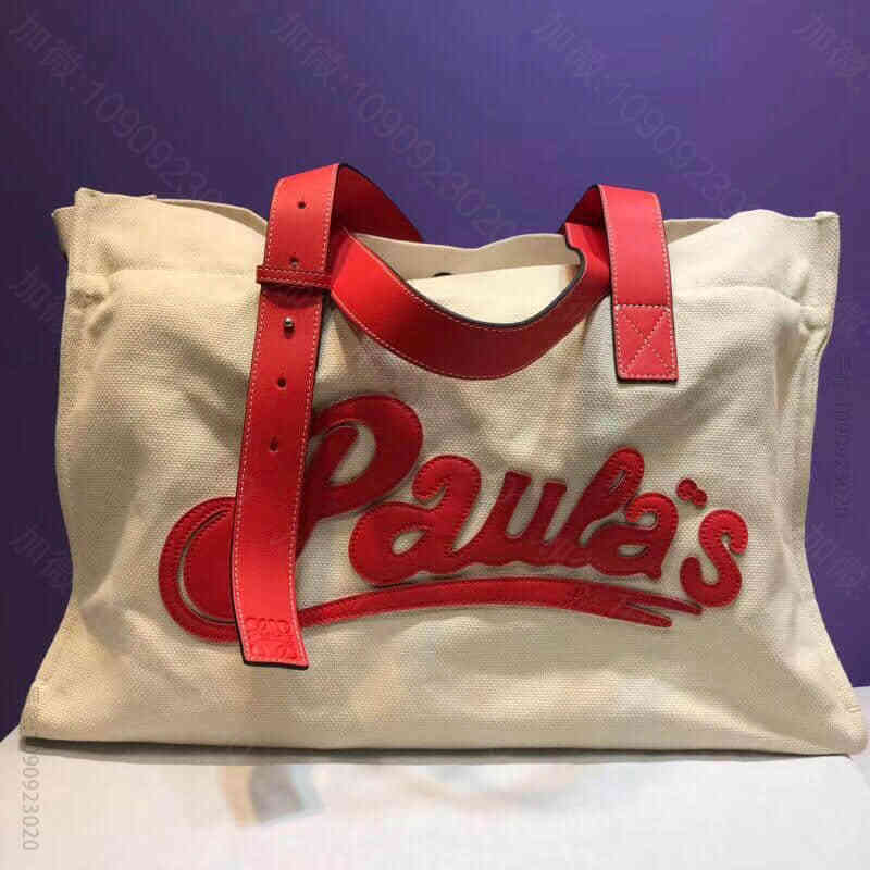 LOEWE/罗意威 18新款Tote Paula Large Bag帆布购物...