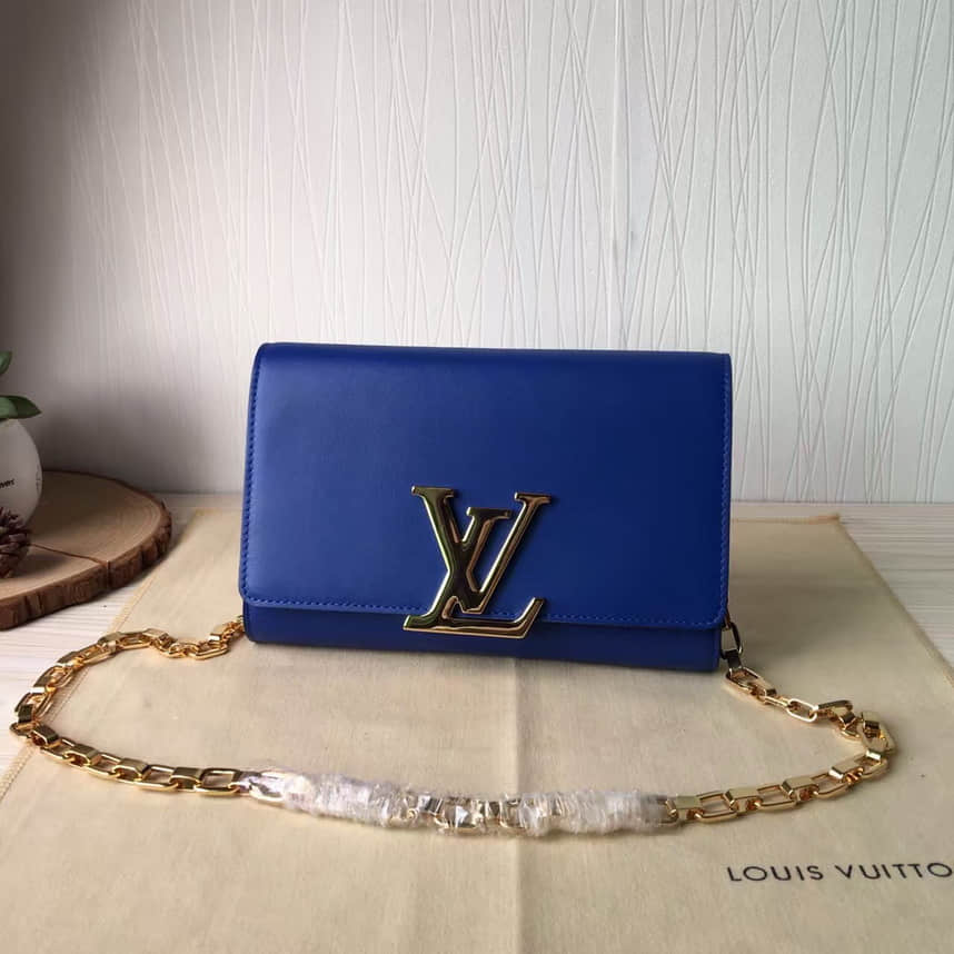 【原单】Louis Vuitton LV94335 手拿链条两用包 蓝色
