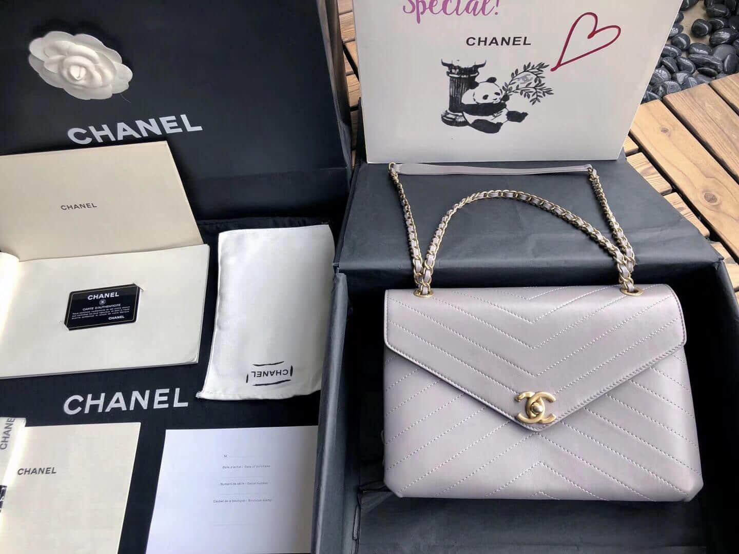 Chanel/香奈儿 18新款斜纹链条信封包邮差包单肩斜挎包