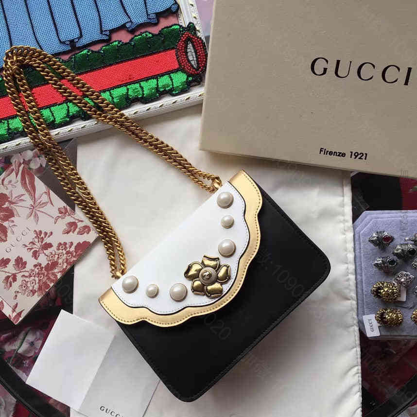 Gucci古驰 【原单】432282 DLXPT 8766 Peony真皮链...