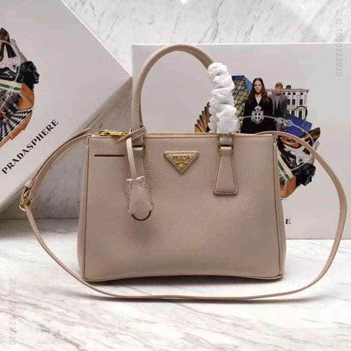 PRADA/普拉达 原单十字纹牛皮小号杀手包 1BA863