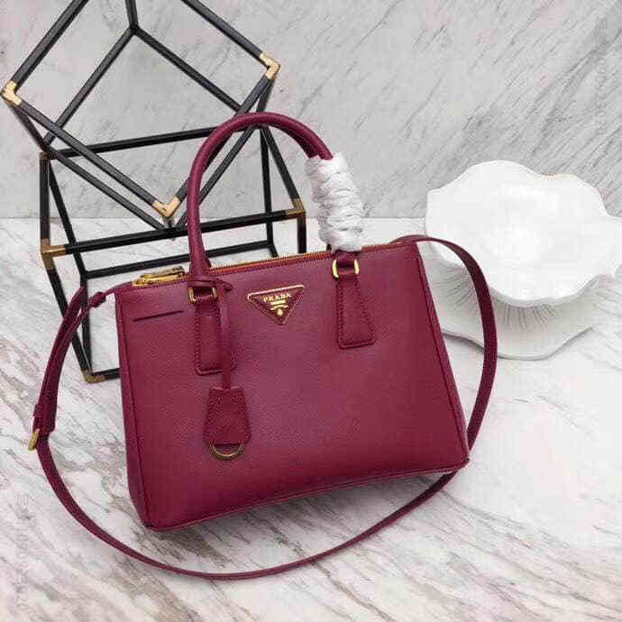 普拉达手提包 PRADA/普拉达 原单十字纹牛皮小号杀手包 1BA863H 普拉达女包 1BA863