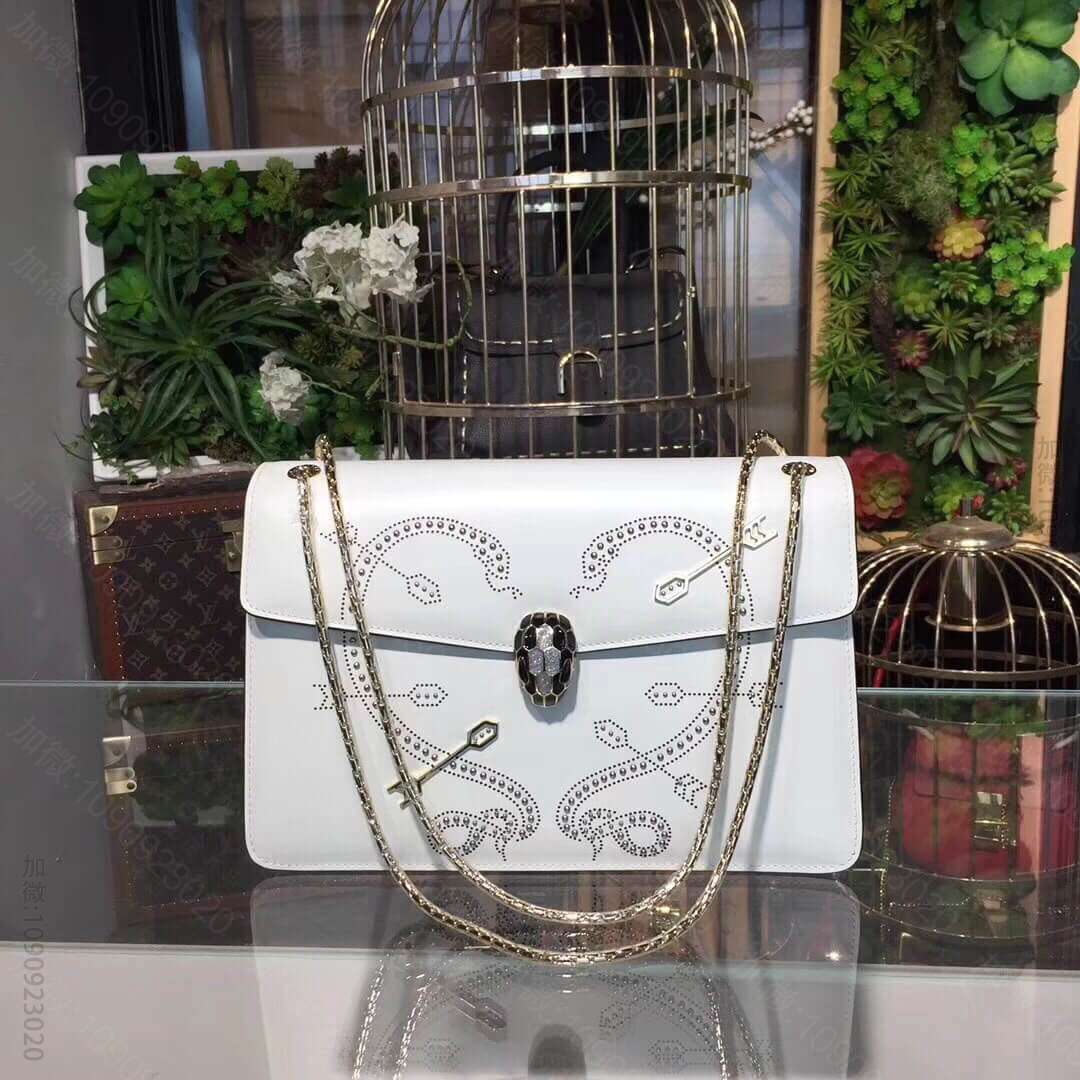 BVLGARI爱神之箭Serpenti Forever heart饰钉舌头包...